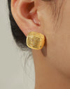 Gold-Plated Geometric Stud Earrings