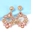 Zinc Alloy Frame Glass Stone Dangle Earrings