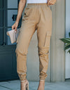 Elastic Waist Ankle-Length Cargo Joggers