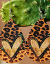 PU Leather Leopard Teardrop Earrings