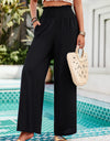 Smocked Wide Leg Pants with Pockets