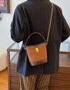 PU Leather Bucket Crossbody Bag