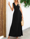 Surplice Neck Sleeveless Maxi Dress