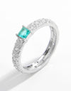 925 Sterling Silver Square Zircon Ring