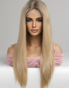 13*2" Lace Front Wigs Synthetic Long Straight 24'' 150% Density