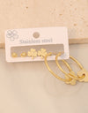 3 Piece Gold-Plated Stainless Steel Earrings