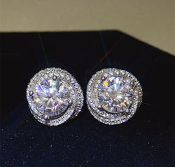 6 Carat Moissanite 925 Sterling Silver Earrings