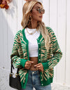 Woven Right Zebra Print Button Down Cardigan