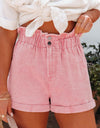 Paperbag Waist Denim Shorts