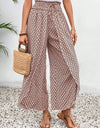 Tied Printed Wide Leg Pants