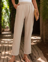 Ruched Half Elastic Waist Pants