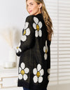 Floral Button Down Longline Cardigan