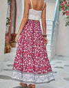 Full Size Tiered Printed Elastic Waist Skirt