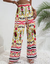 Printed High-Rise Wide Leg Pants