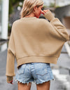 Round Neck Drop Shoulder Long Sleeve Sweater