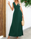 Surplice Neck Sleeveless Maxi Dress