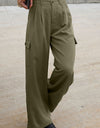 Ruched Wide Leg Pants with Pockets