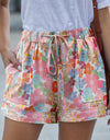 Drawstring Printed Shorts with Pockets