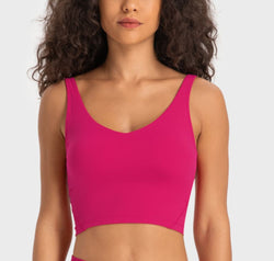 Deep V-Neck Crop Sports Bra