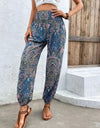 Printed Smocked Waist Pants