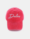 Zenana Washed DALLAS Embroidered Baseball Cap