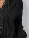 Drawstring Button Up Hooded Cardigan