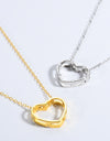 Heart Inlaid Zircon Spring Ring Closure Necklace