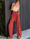 Tied High Waist Wide Leg Pants