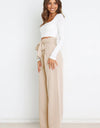 Tie Front Paperbag Wide Leg Pants