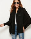 Open Front Batwing Sleeve Cardigan