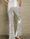 Double Take Sequin High Waist Flared Pants