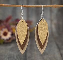 PU Leather Leaf Shape Earrings