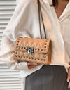 Studded PU Leather Crossbody Bag