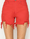 RISEN High Rise Distressed Denim Shorts