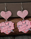 Heart Shape Wooden Earrings