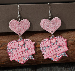 Heart Shape Wooden Earrings