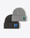 Letter N Patch Cuffed Knit Beanie