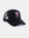 Zenana Ribbon Bow Embroidery Trucker Hat