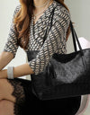 Skeleton Pattern PU Leather Tote Bag