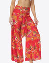 Floral Tie-Waist Tiered Culottes