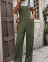 Perfee Textured Pocketed Wide Strap Overalls