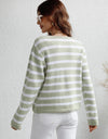 Woven Right Striped Button Front Cardigan