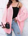 Open Front Dropped Shoulder Longline Cardigan