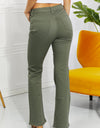 Zenana Clementine Full Size High-Rise Bootcut Jeans in Olive