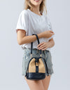 Straw Braided Adjustable Strap Bucket Bag