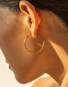 Zircon 18K Gold-Plated C-Hoop Earrings