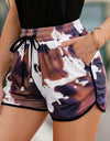 Printed Drawstring Waist Shorts with Pockets