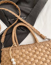 Braided Strap Paper Weave Shoulder Bag