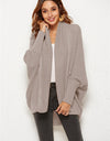 Open Front Batwing Sleeve Cardigan