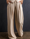 Ruched Wide Leg Pants with Pockets